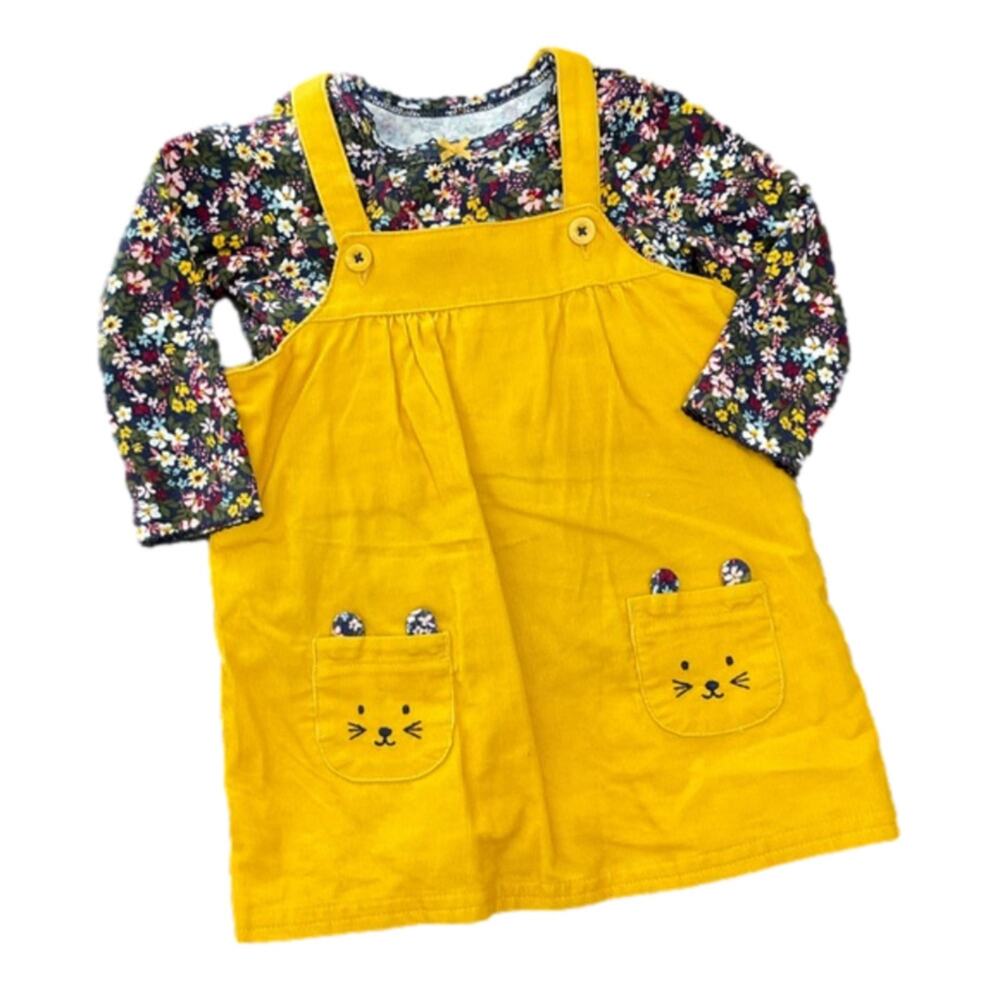 Carter’s Girls Romper Dress Shirt Set Corduroy Size 9 Month’s EUC